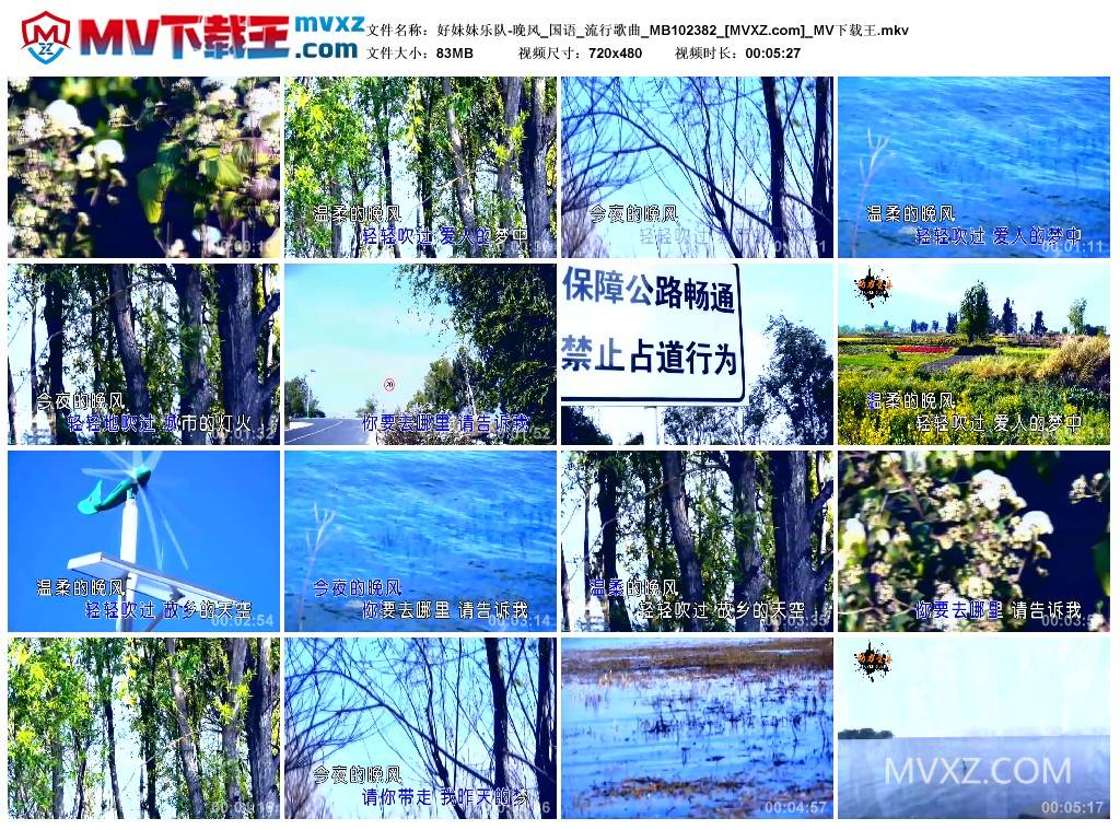 好妹妹乐队-晚风_国语_流行歌曲_MB102382